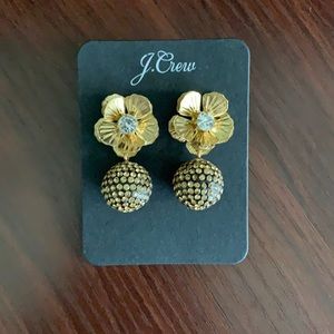 NWT J Crew Gold Flower Earrings